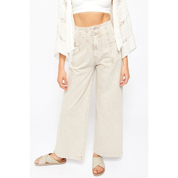 Free People Denim - NWT Free People Midnight City Wide Leg / Pebble